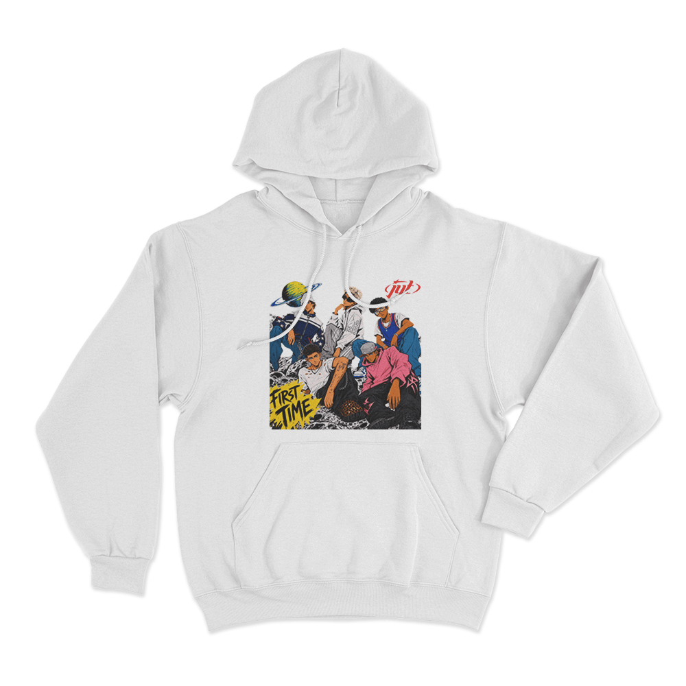 Jyt First Time Unisex Hoodie White Jyt First Time Unisex Hoodie White
