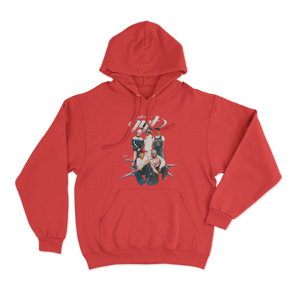 Jyt Group Portrait Unisex Hoodie Red Jyt Group Portrait Unisex Hoodie Red